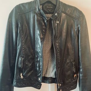 Massimo Dutti motorcycle leather jacket, size xs, excellent condition